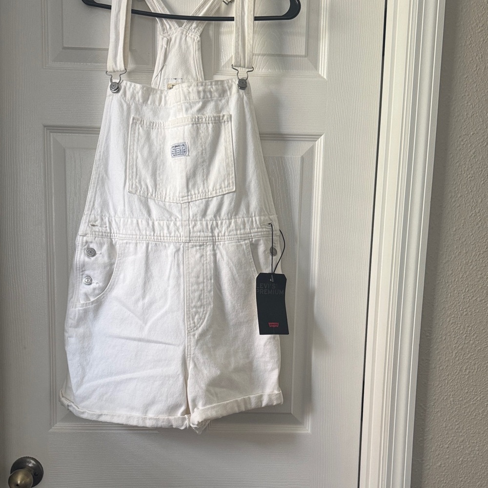 Levi's Classic White Denim Overalls
